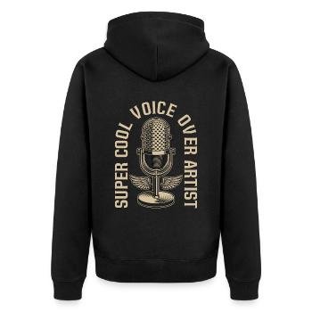 Voice Actor Super Cool Voice Over Artist Announcer - Unisex Premium Bio Zip Hoodie - Schwarz - Hinten - Nico (187cm)