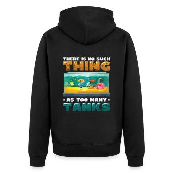 Es Gibt Keine Fische In Zu Vielen Tanks - Unisex Premium Bio Zip Hoodie - Schwarz - Hinten - Nico (187cm)