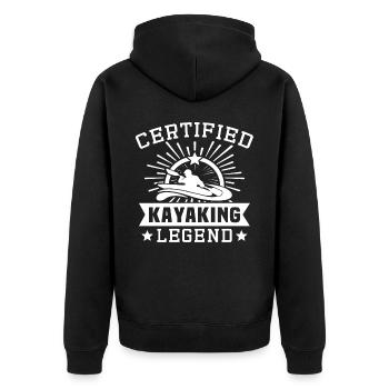 Kayaking Kayaker Kayak - Unisex Premium Organic Zip Hoodie - black - Back - Nico (187cm)