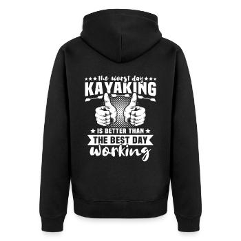 Kayaking Kayaker Kayak - Unisex Premium Organic Zip Hoodie - black - Back - Nico (187cm)
