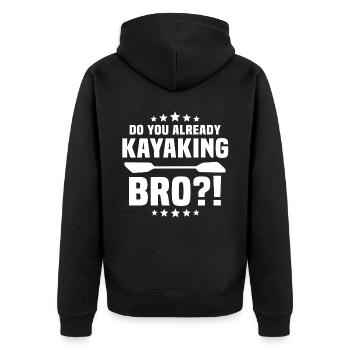 Kayaking Kayaker Kayak - Unisex Premium Organic Zip Hoodie - black - Back - Nico (187cm)