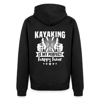 Kayaking Kayaker Kayak - Unisex Premium Organic Zip Hoodie - black - Back - Nico (187cm)