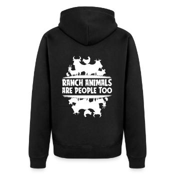 Rodeo Cowboy Tiere Ranch Cowboy - Unisex Premium Bio Zip Hoodie - Schwarz - Hinten - Nico (187cm)