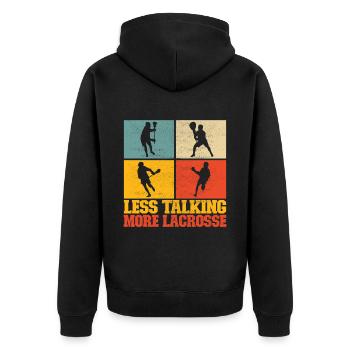 Lacrosse - Unisex Premium Bio Zip Hoodie - Schwarz - Hinten - Nico (187cm)