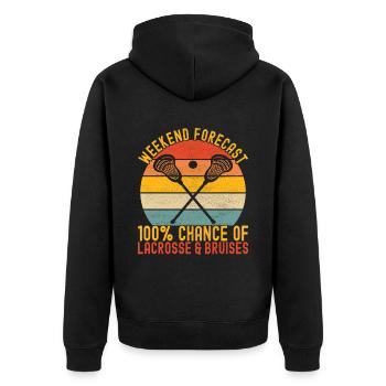 Lacrosse - Unisex Premium Bio Zip Hoodie - Schwarz - Hinten - Nico (187cm)