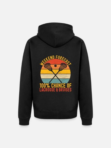 Lacrosse - Unisex Premium Organic Zip Hoodie - black