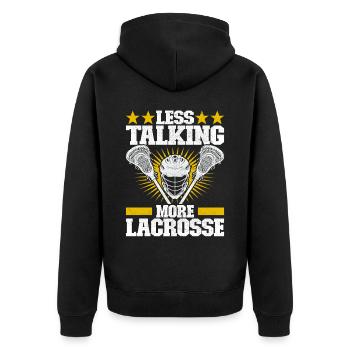 Lacrosse - Unisex Premium Bio Zip Hoodie - Schwarz - Hinten - Nico (187cm)