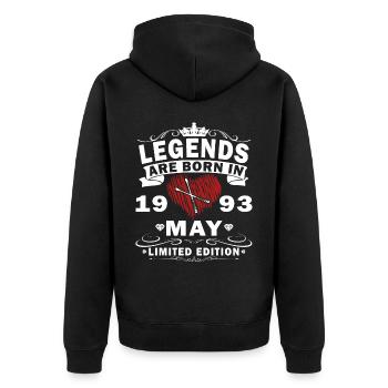 Mai 1993 Geschenk Schlagzeug Schlagzeuger - Unisex Premium Bio Zip Hoodie - Schwarz - Hinten - Nico (187cm)