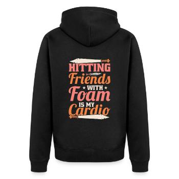 Jeu de rôle en direct GN - Veste à capuche bio Premium Unisexe - noir - Dos - Nico (187cm)