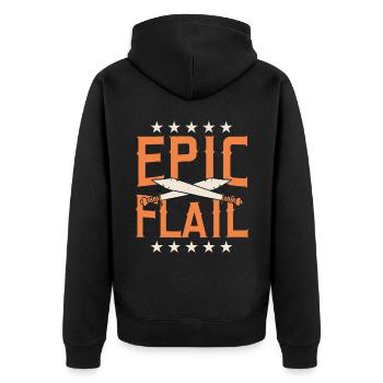 LARP live-action role-playing game - Unisex Premium Organic Zip Hoodie - black - Back - Nico (187cm)
