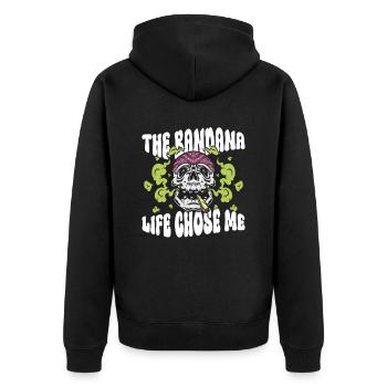 Das Bandana Life Chose Me - Hippie Kostüm Tie Dye - Unisex Premium Bio Zip Hoodie - Schwarz - Hinten - Nico (187cm)