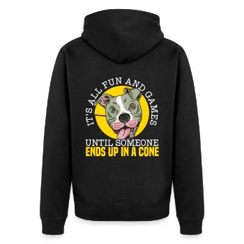 Tierarzt Tierarzt Tierarzt - Unisex Premium Bio Zip Hoodie - Schwarz - Hinten - Nico (187cm)