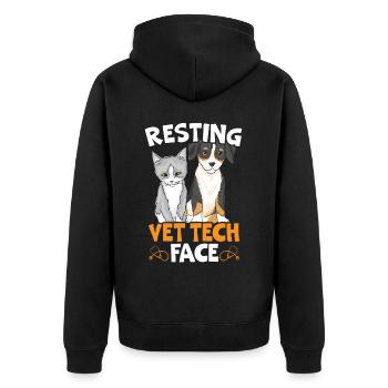 Tierflüsterer, Tierarzt, Tierarzt, Tierarzt - Unisex Premium Bio Zip Hoodie - Schwarz - Hinten - Nico (187cm)