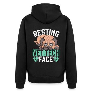 Tierflüsterer, Tierarzt, Tierarzt, Tierarzt - Unisex Premium Bio Zip Hoodie - Schwarz - Hinten - Nico (187cm)