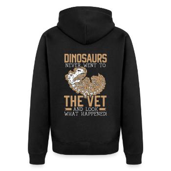 Les dinosaures ne sont jamais allés chez le vétérinaire vétérinaire - Veste à capuche bio Premium Unisexe - noir - Dos - Nico (187cm)