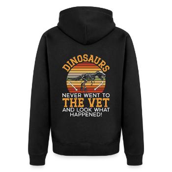 Les dinosaures ne sont jamais allés chez le vétérinaire vétérinaire - Veste à capuche bio Premium Unisexe - noir - Dos - Nico (187cm)