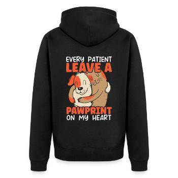 Tierflüsterer, Tierarzt, Tierarzt, Tierarzt - Unisex Premium Bio Zip Hoodie - Schwarz - Hinten - Nico (187cm)