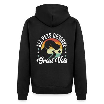 Tierflüsterer, Tierarzt, Tierarzt, Tierarzt - Unisex Premium Bio Zip Hoodie - Schwarz - Hinten - Nico (187cm)