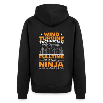 Énergie éolienne renouvelable Windtech Windmill Enthusiast - Veste à capuche bio Premium Unisexe - noir - Dos - Nico (187cm)