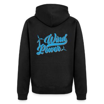 Énergie éolienne renouvelable Windtech Windmill Enthusiast - Veste à capuche bio Premium Unisexe - noir - Dos - Nico (187cm)