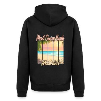 Mont Choisy Beach Sunset - Unisex Premium Organic Zip Hoodie - black - Back - Nico (187cm)