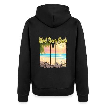 Mont Choisy Beach Sunset - Unisex Premium Organic Zip Hoodie - black - Back - Nico (187cm)