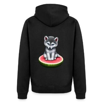 Loup de pastèque - Veste à capuche bio Premium Unisexe - noir - Dos - Nico (187cm)
