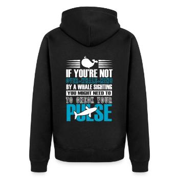 Rorqual bleu pour béluga et mammifères marins - Veste à capuche bio Premium Unisexe - noir - Dos - Nico (187cm)