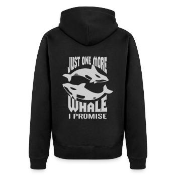 Orca Beobachtung für Buckelwale und Meerwale - Unisex Premium Bio Zip Hoodie - Schwarz - Hinten - Nico (187cm)