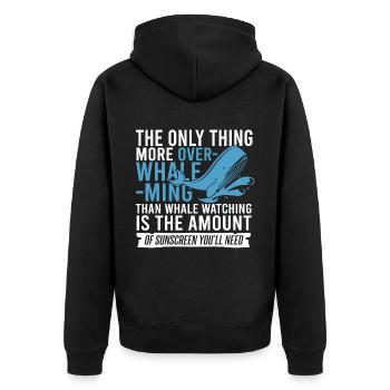 Ozean Meer Wal Zitat für Wal Meeressäugetiere - Unisex Premium Bio Zip Hoodie - Schwarz - Hinten - Nico (187cm)