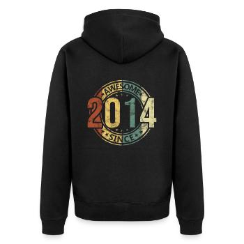 Awesome Since 2013 Retro Vintage Birthday - Unisex Premium Organic Zip Hoodie - black - Back - Nico (187cm)