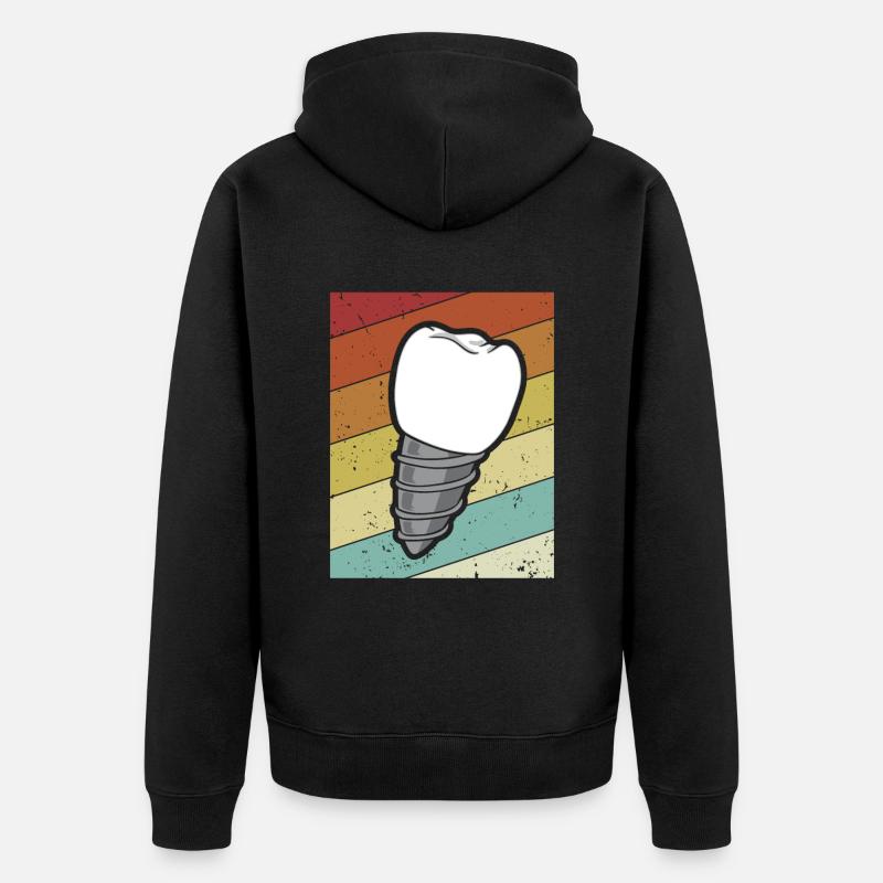 Retro Zahntechnischer Assistent Zahnlabor - Unisex Premium Bio Zip Hoodie - Schwarz