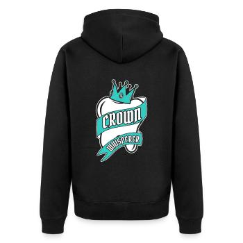 Crown Whisperer Dental Laboratory Dental Laboratory - Unisex Premium Organic Zip Hoodie - black - Back - Nico (187cm)