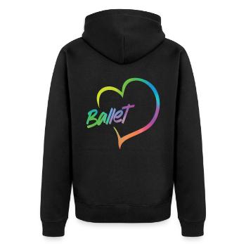 Ballet Dancer Dance Girl Ballerina - Unisex Premium Bio Zip Hoodie - Schwarz - Hinten - Nico (187cm)