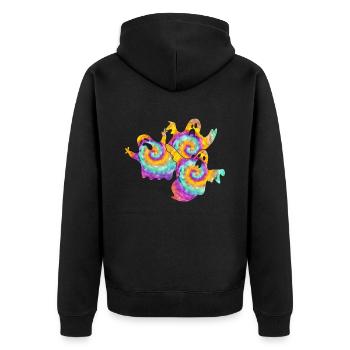 Tie Dye Candies Psychedelic Hippie Costume - Unisex Premium Organic Zip Hoodie - black - Back - Nico (187cm)