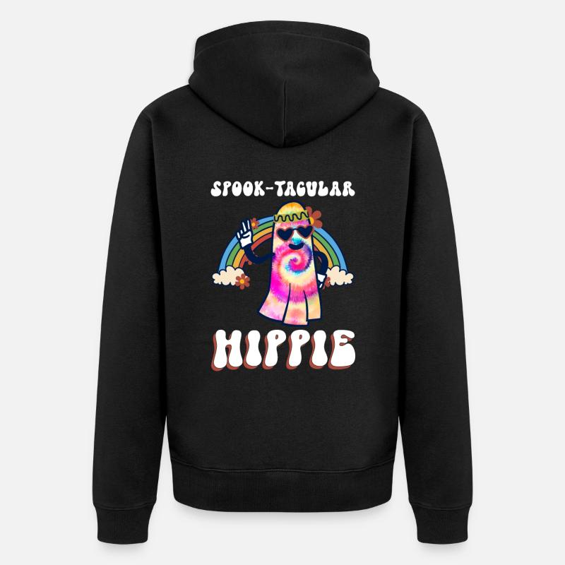 Spook-Tacular Hippie - Hippie-Halloween - Veste à capuche bio Premium Unisexe - noir