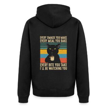 Every Smack Every Meal Every Bite I'll Be Watching - Unisex Premium Organic Zip Hoodie - black - Back - Nico (187cm)