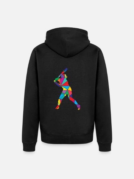 Baseball player Polygon Baseball - Unisex Premium Organic Zip Hoodie - black