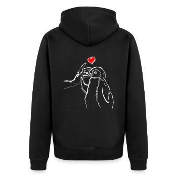 Penguin Love Penguin High Five - Veste à capuche bio Premium Unisexe - noir - Dos - Nico (187cm)