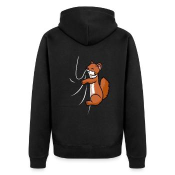 La belette affamée mord le furet en chemise - Veste à capuche bio Premium Unisexe - noir - Dos - Nico (187cm)