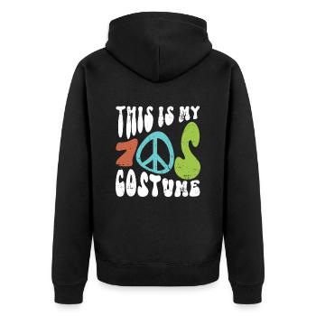 This is my 70s costume - hippie costume - Unisex Premium Organic Zip Hoodie - black - Back - Nico (187cm)