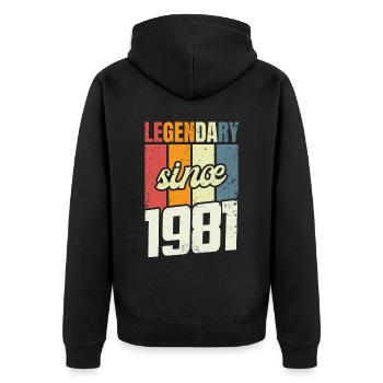 42e anniversaire Niveau 42 ans 1981 Cadeau de décoration - Veste à capuche bio Premium Unisexe - noir - Dos - Nico (187cm)