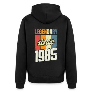 38e anniversaire Niveau 38 ans 1985 Cadeau de décoration - Veste à capuche bio Premium Unisexe - noir - Dos - Nico (187cm)