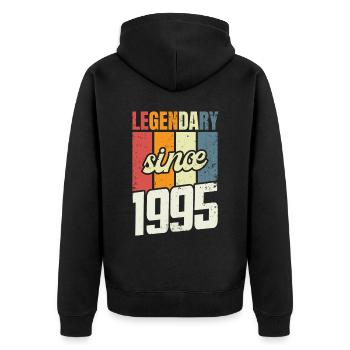 Niveau 28e anniversaire 28 ans 1995 - Veste à capuche bio Premium Unisexe - noir - Dos - Nico (187cm)