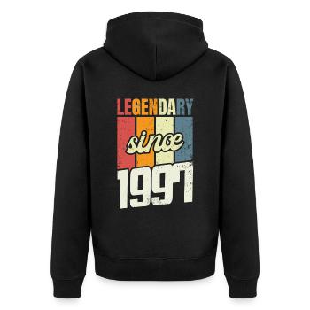 Niveau 26e anniversaire 26 ans 1997 - Veste à capuche bio Premium Unisexe - noir - Dos - Nico (187cm)