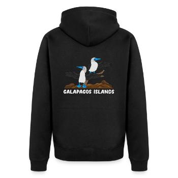 Galapagos Islands - Unisex Premium Bio Zip Hoodie - Schwarz - Hinten - Nico (187cm)