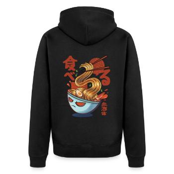 Soupes de nouilles ramen dans le style anime et manga - Veste à capuche bio Premium Unisexe - noir - Dos - Nico (187cm)
