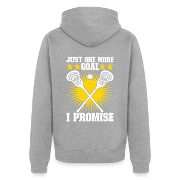 Lacrosse - Unisex Premium Bio Zip Hoodie - Grau meliert - Hinten - Nico (187cm)