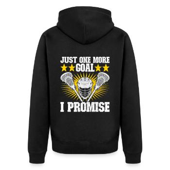 Lacrosse - Unisex Premium Bio Zip Hoodie - Schwarz - Hinten - Nico (187cm)