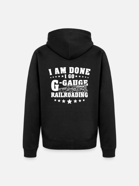 Garteneisenbahn Modellbahn Spur G - Unisex Premium Bio Zip Hoodie - Schwarz